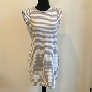Michael Kors Gray and White Striped Mini Dress